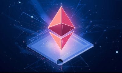 Ethereum logo and smart contract illustration