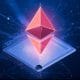 Ethereum logo and smart contract illustration